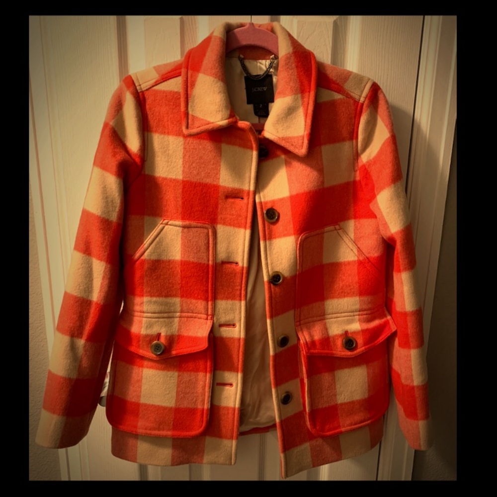 J CREW ITALIAN WOOL PEACOAT PLAID